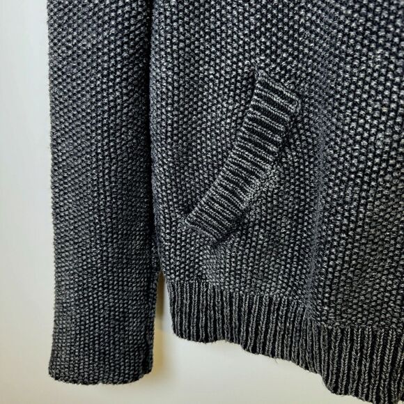 Free People Womens Small Gray Textured Knit Moto Sweater Jacket Cotton Zip Up - Picture 9 of 16